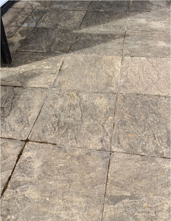 Flagged Patio Before Jet Washing