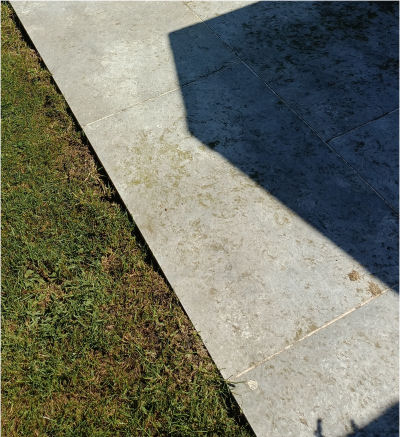 Polished Stone Slabs Before Pressure Washing